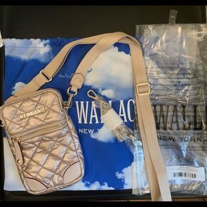 MZ Wallace Metallic Rose Gold Micro Crosby Crossbody Bag